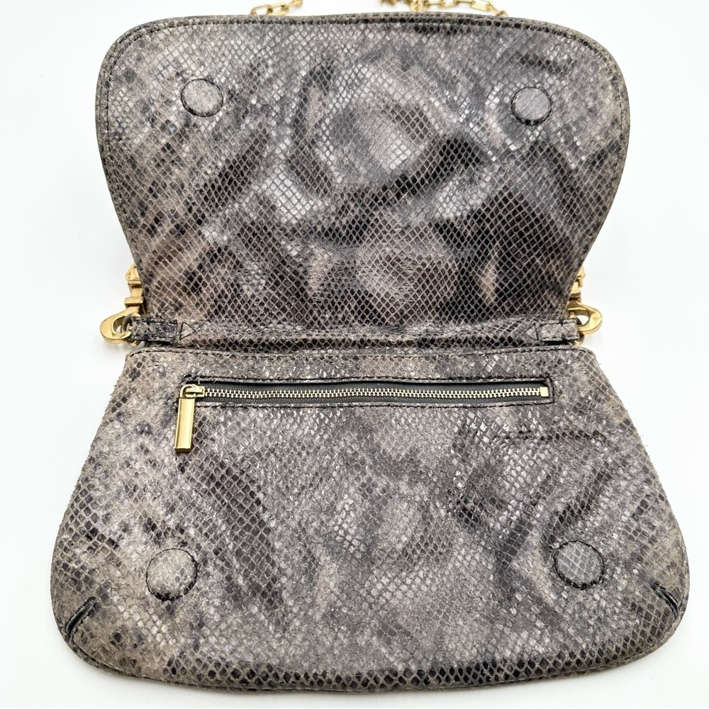 Tory Burch Amanda Snake Print Logo Clutch Crossbody - Picture 4 of 14